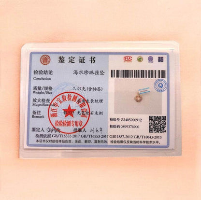 S925 Golden South Sea Pearl Pendant with certificate