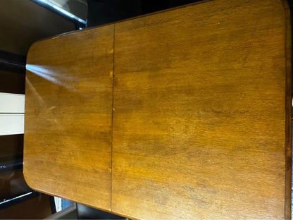 Antique small extended dining table solid timber with 4 chairs