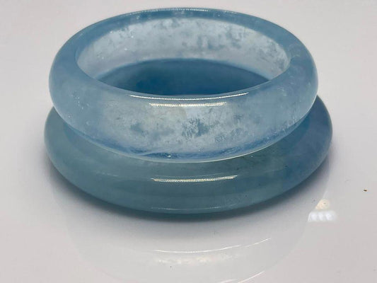 Natural aquamarine bangles