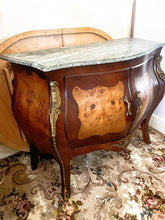 Load image into Gallery viewer, Rococo style green marble top cabinet sideboard reproduction new condition
