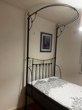 Load image into Gallery viewer, Antique king single iron frame over 100 years $500 with nearly new mattress
