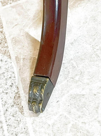 Mahogany hall stand Telephone table end table bedside table brass paws antique