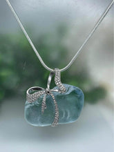 Load image into Gallery viewer, 18k Glod 38ct naturala aquamarine with diamonds pendant with certificate rare collections
