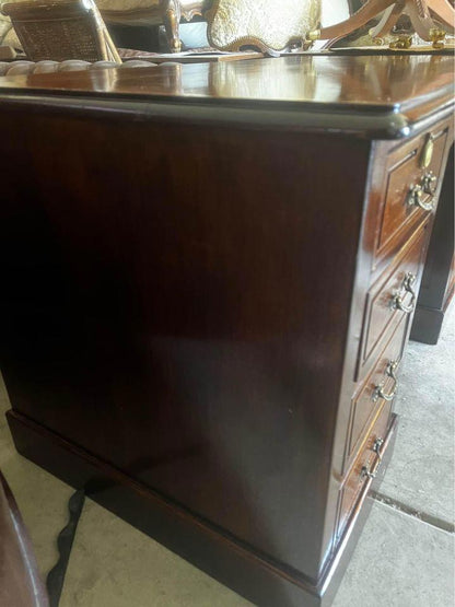 Antique 80 years+ walnut solid timber desk excellent condition pure brass acce