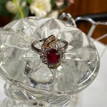 Load image into Gallery viewer, natural ruby pendant and ring set in S925 adjustable
