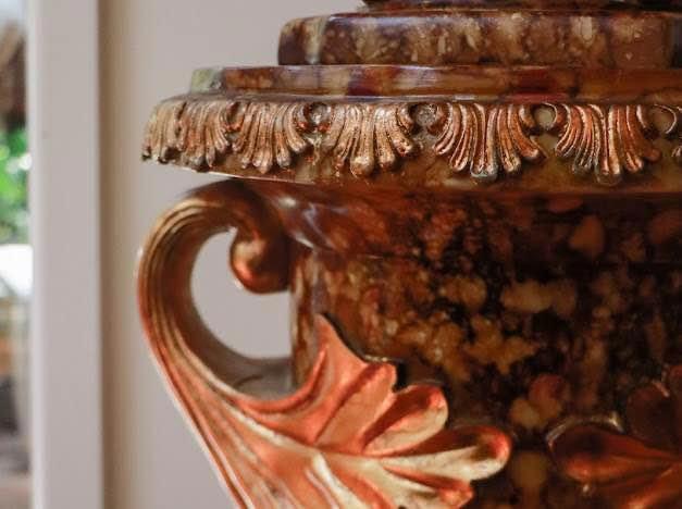 Marble like floor lamp can be separated two parts antique gold lamp table