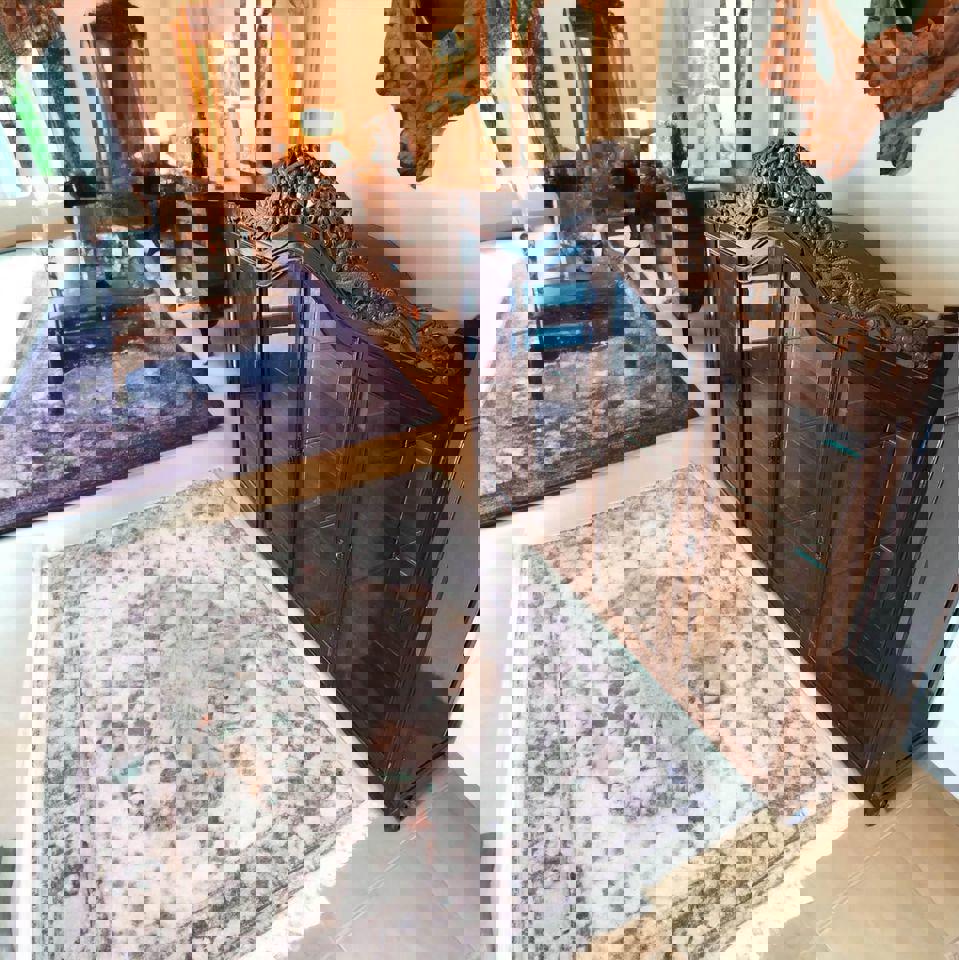 Chinese antique dragon and phoenix glass cabinet display cabinet 180x135x46cm