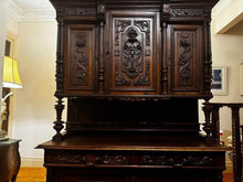 Load image into Gallery viewer, Antique Henry II wall unit sideboard buffet 1800s excellent condition
