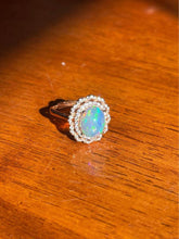 Load image into Gallery viewer, Natural jelly opal in 925 silver rose gold ring plated adjustable size brand new Xmas gift for her

