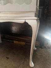 Load image into Gallery viewer, White antique Queen Anne display cabinet 150cm height
