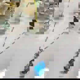 Topaz drop pendent in S925