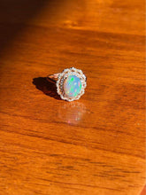Load image into Gallery viewer, Natural jelly opal in 925 silver rose gold ring plated adjustable size brand new Xmas gift for her
