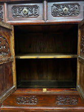 Load image into Gallery viewer, Antique Chinese Wooden Cabinet with Intricate Carvings
