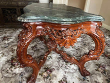 Load image into Gallery viewer, Mahogany Wood HandCarved GetrudeHall/ConsoleTable/center table Marble 88x145x87h
