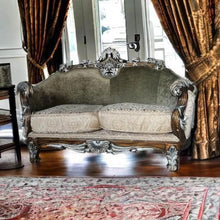 Load image into Gallery viewer, Large sofa set 1.8m +1.5m 3 seats +2 seats +2 single sofas 7 seats antique style lounge set timber
