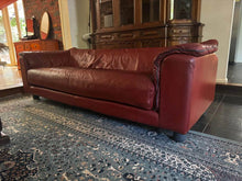 Load image into Gallery viewer, Vintage pure red leather sofa super comfortable 3 seats
