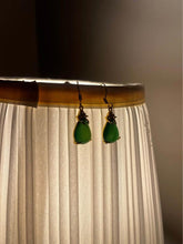Load image into Gallery viewer, Natural green Jade earrings 18k gold filled 925 silver $239 and red jade necklaces $159

