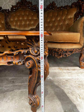 Load image into Gallery viewer, Baroque 3seat sofa brown vintage style  &amp; matching coffee table

