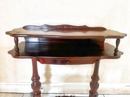 Mahogany hall stand Telephone table end table bedside table brass paws antique