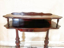 Load image into Gallery viewer, Mahogany hall stand Telephone table end table bedside table brass paws antique
