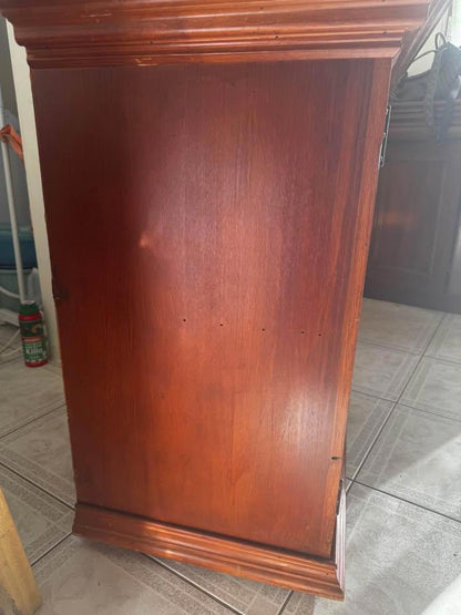 Solid timber refurbished sideboard antique style tall boy chest of drawers