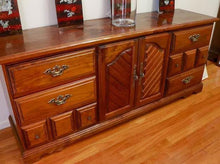 Load image into Gallery viewer, Vintage solid timber sideboard hall table cabinet chest of drawers dresser
