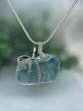 Load image into Gallery viewer, 18k Glod 38ct naturala aquamarine with diamonds pendant with certificate rare collections
