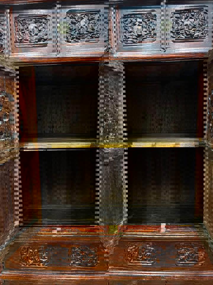 116h x 100w x 67d cm antique Chinese wedding cabinet hall stand tall boy 1800s