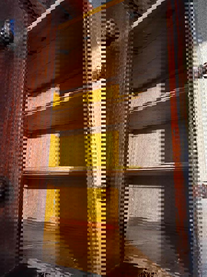 antique mahogany large display cabinet sideboard wall unit comes into 3 parts