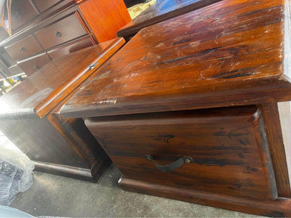 Rustic solid timber beside tables $300 for a pair and large coffee table $400