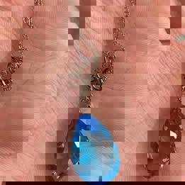 Topaz drop pendent in S925