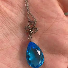 Load image into Gallery viewer, Topaz drop pendent in S925
