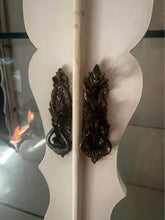Load image into Gallery viewer, White antique Queen Anne display cabinet 150cm height

