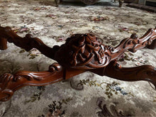 Load image into Gallery viewer, Mahogany Wood HandCarved GetrudeHall/ConsoleTable/center table Marble 88x145x87h
