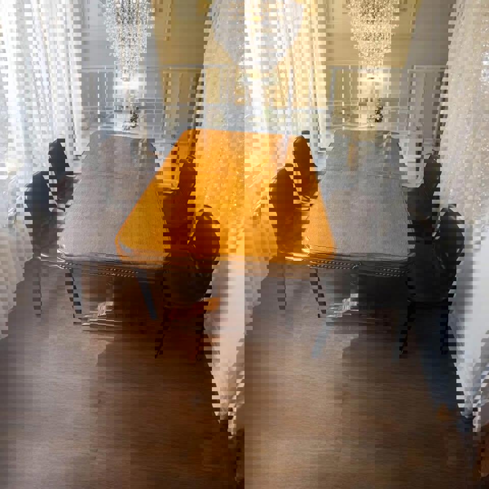 Antique small extended dining table solid timber with 4 chairs