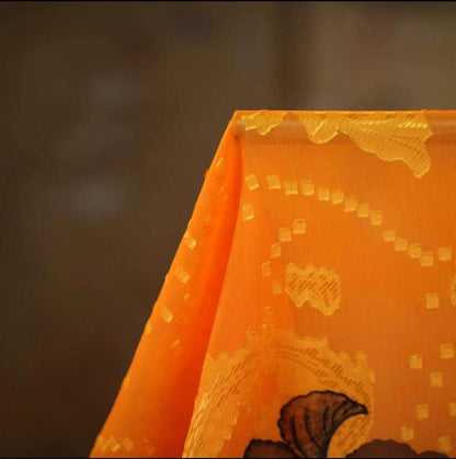 Elegant Floral Silk like Scarf/Throw 70x180cm rich brown Christmas gift for her