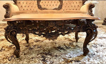 Load image into Gallery viewer, Baroque 3seat sofa brown vintage style  &amp; matching coffee table
