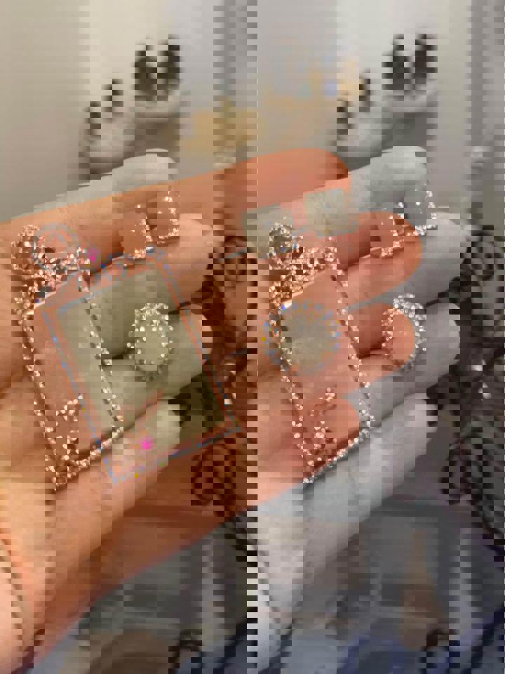 Matching Jade pendant earrings and ring set rose gold plated in silver brand new gift present