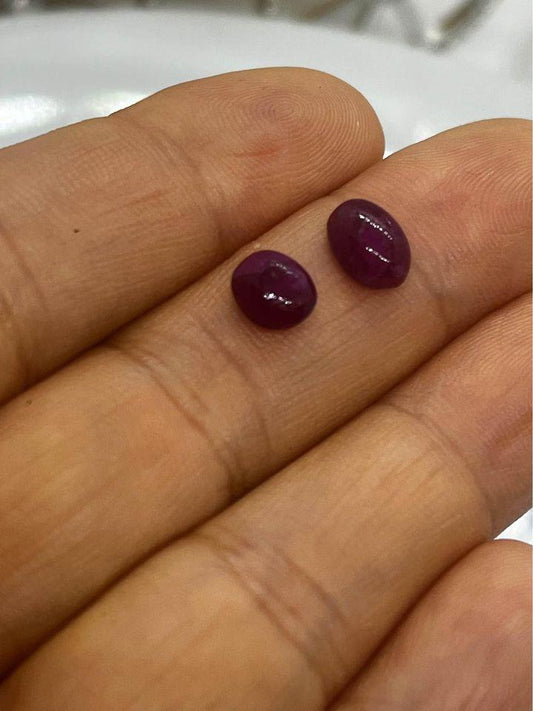1.12 Ct and 1.48 Ct  natural ruby from Kashmir region Purplish red with certif