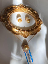 Load image into Gallery viewer, SouthSea gold natural pearl pendent earrings gold plated s925 silver ertificate
