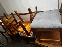 Load image into Gallery viewer, 6 solid timber dining chairs strong and firm excellent condition light color

