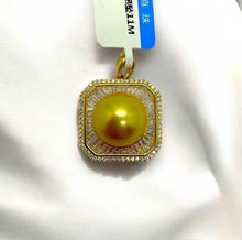 Load image into Gallery viewer, 11mm S925 Golden Seawater Pearl Pendant with certificate AAA quality
