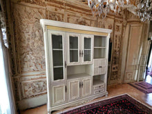 Load image into Gallery viewer, White antique style French cabinet tall boy chest of drawers full length mirror bedside tables
