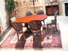 Load image into Gallery viewer, Antique solid timber oval shape dining table 175x 108x76 cm with 6 chairs
