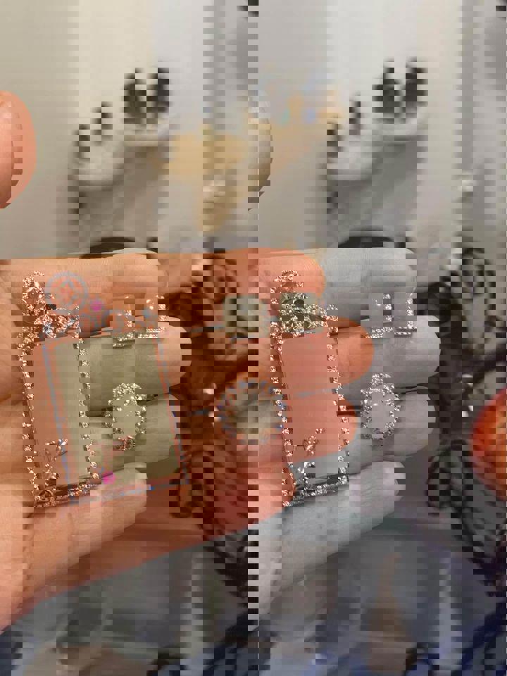 Matching Jade pendant earrings and ring set rose gold plated in silver brand new gift present