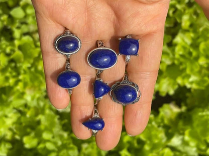 Afghan top quality lapis adjustable rings in 925 silver handmade each piece
