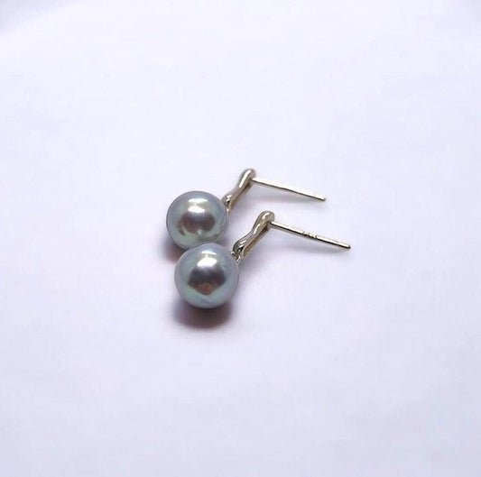 S925 seawater Tahitian Pearl Earrings with certificate