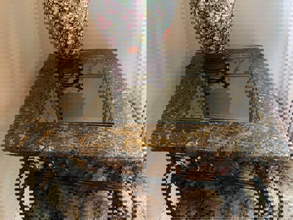 Elegant Decorative Lamp with Marble Top Table corner table coffee tables pairs table