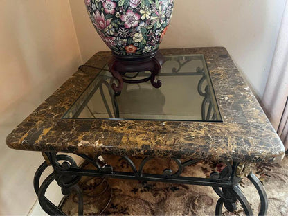 Elegant Decorative Lamp with Marble Top Table corner table coffee tables pairs table