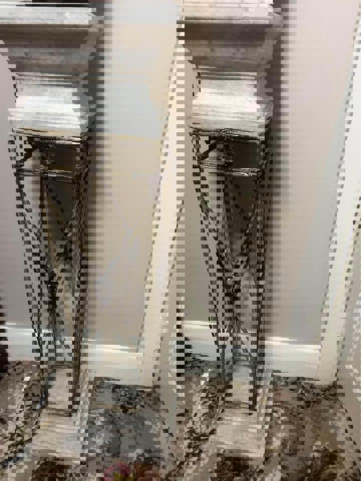 107h x 31w cm white marble flower stand lamp stand plant stands antique